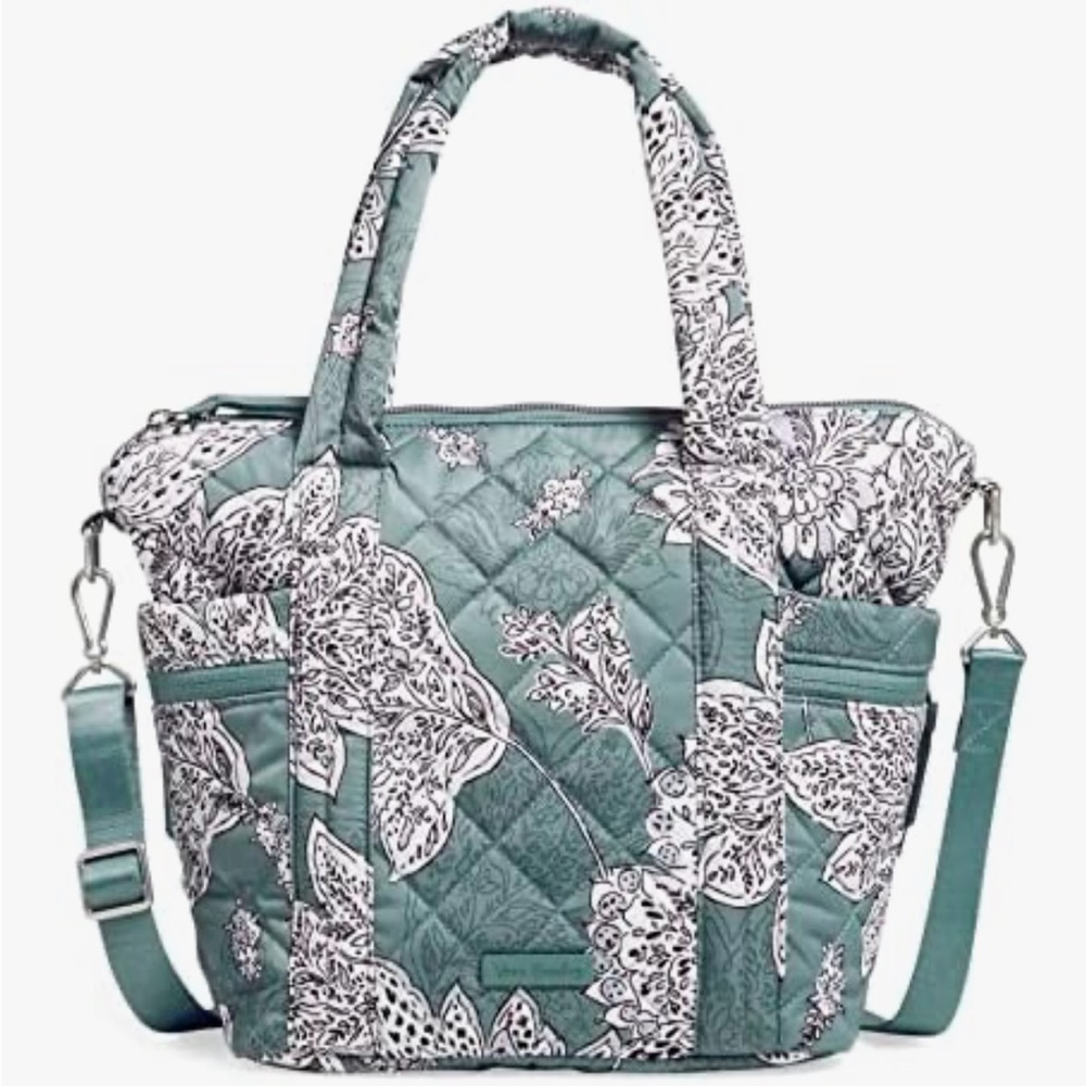 Vera Bradley Green and White Floral Tote